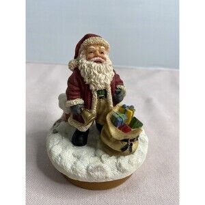 OUR AMERICA - Christmas Santa Clause Candle Topper. Decor, On Roof With Gifts.